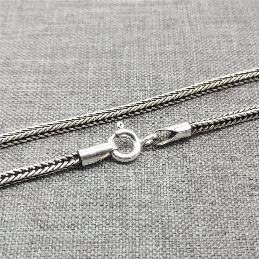 925 Sterling Silver Bali Wheat Chain Necklace 2mm 16 18 20 22 24 26 28 30 32”
