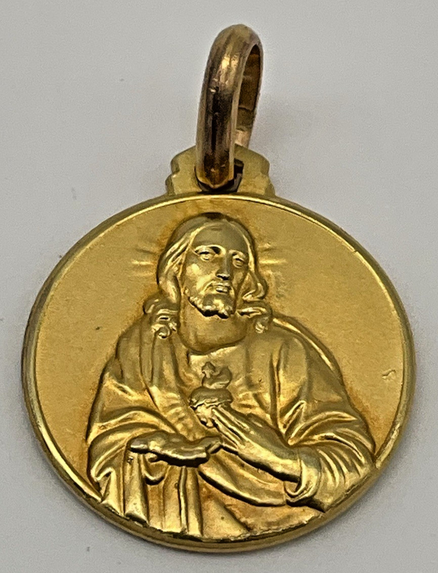 18K Yellow Gold Our Lady of Mount Carmel Religious Medal/Pendant