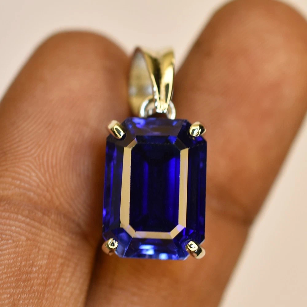 Blue Tanzanite 21+ Ct Certified Natural 925 Sterling Silver Pendant Gemstone