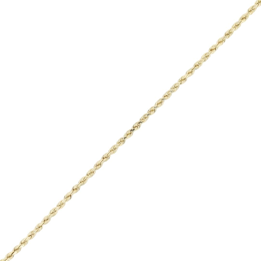 1.4mm Rope Link Chain 23.75″ Necklace 14k Yellow Gold 5.50 Grams