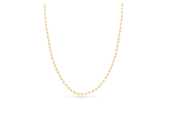 14K Solid Yellow Gold 3 mm Paperclip Chain Link Layer Thin Necklace Bracelet