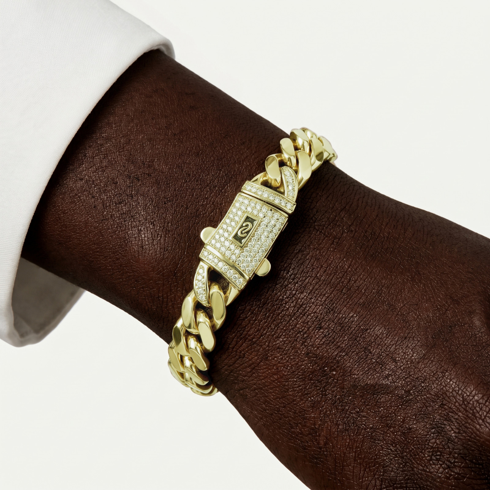 14K gold plated stainless steel cuban link necklace andbracelet for men or women