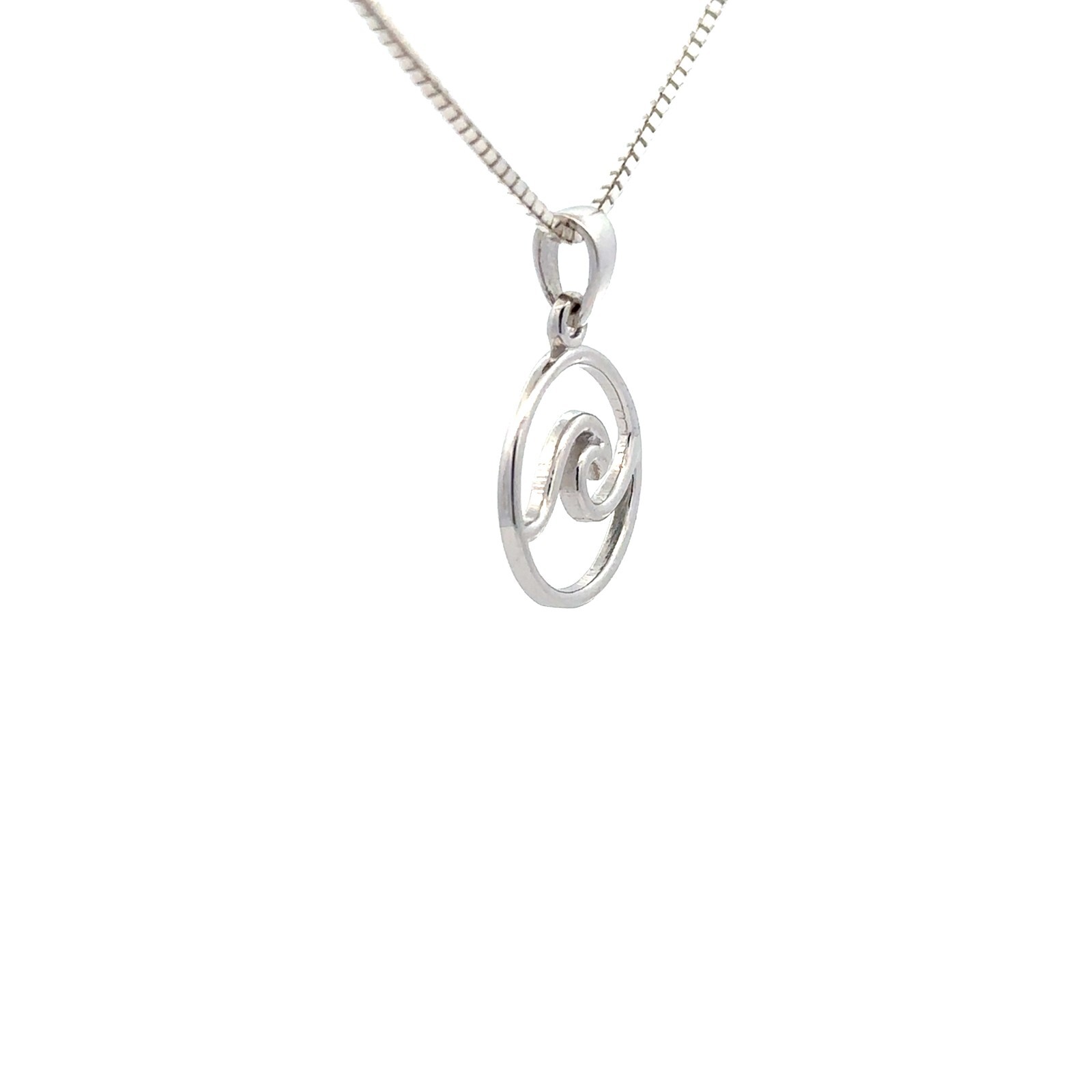 Sterling Silver Wave Pendant (1/2 x 3/4 Inch)