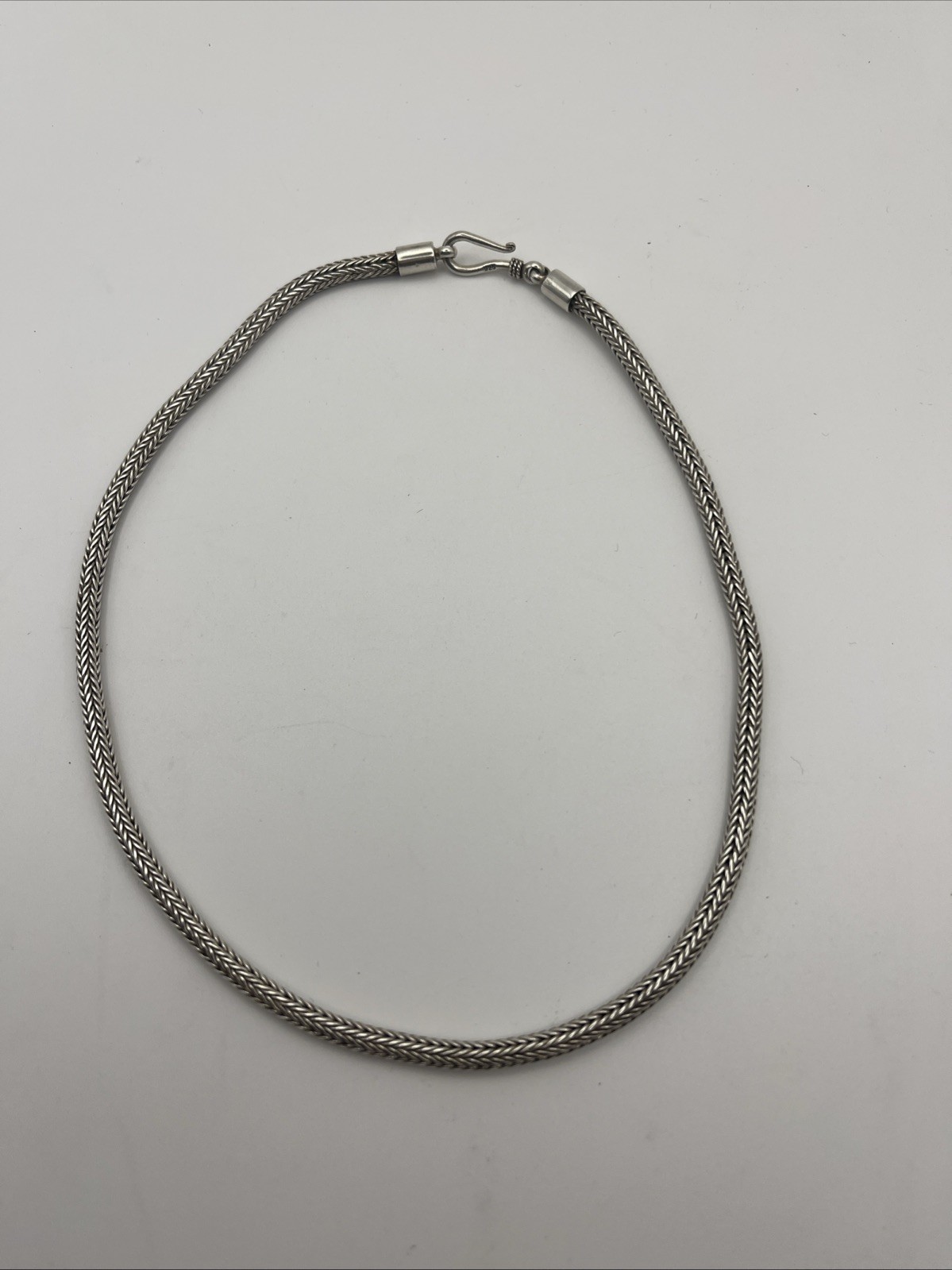 Sterling Silver Foxtail 4.0mm Round Link Chain Necklace 17”