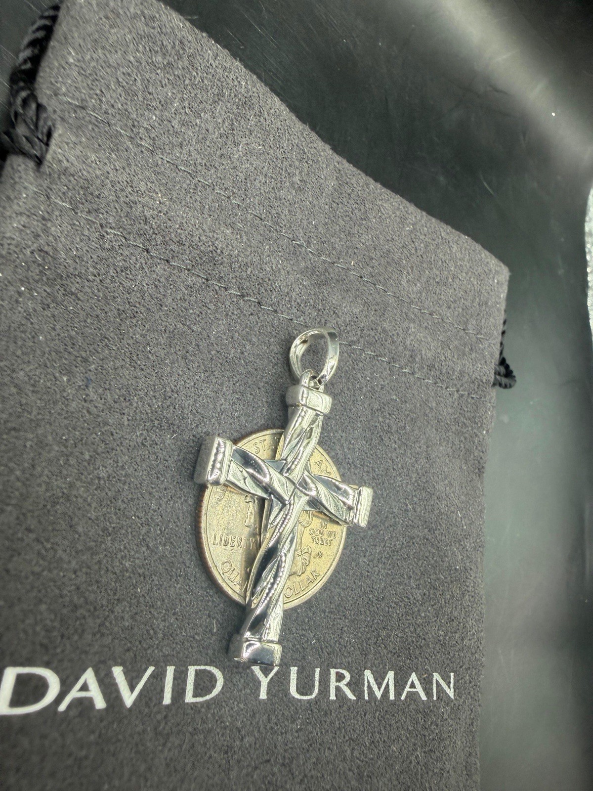 David Yurman Sterling Silver Helios Cross Pendant Amulet