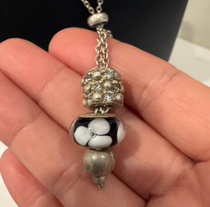 925 Sterling Silver Charm Pendant Lariat Chain Necklace 16.0g