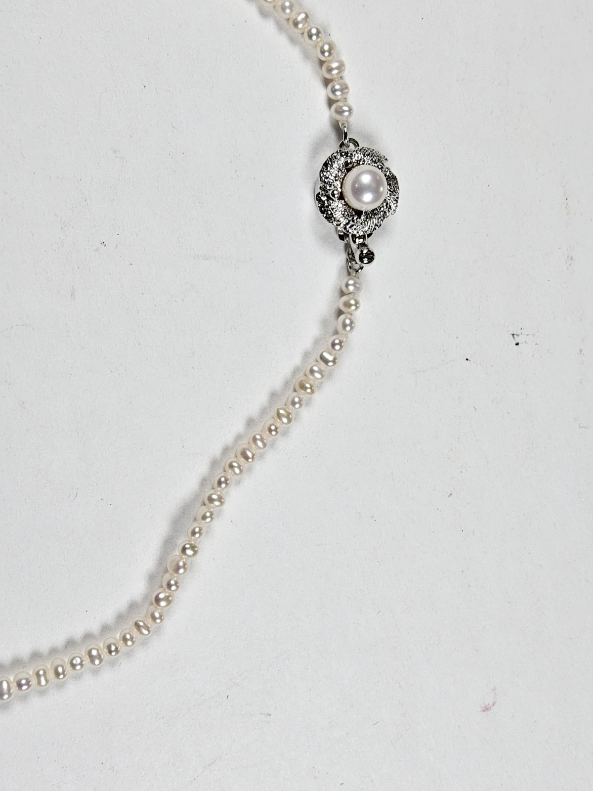 Dainty Seed Pearl With Pearl Pendant Ivory Necklace