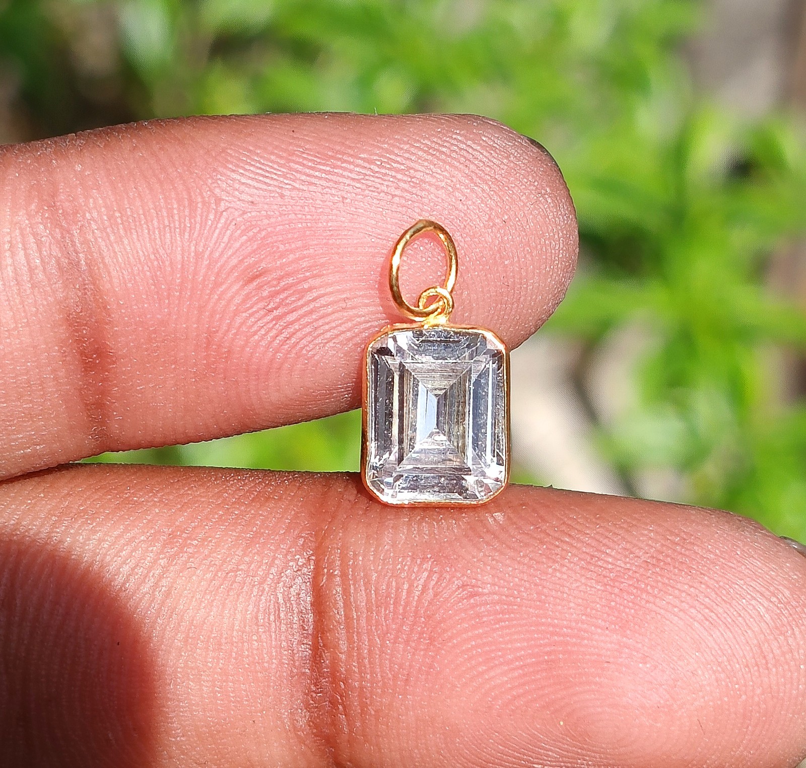 Handmade 18k Solid Gold Diamond Charm Pendant – Dainty Gemstone Jewelry