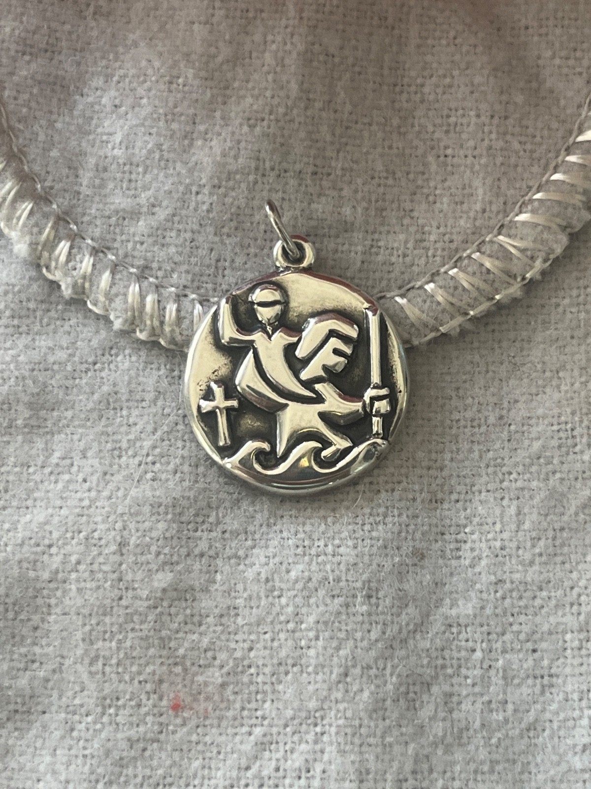 Retired James Avery St. Christopher Sterling Silver Pendant Medallion