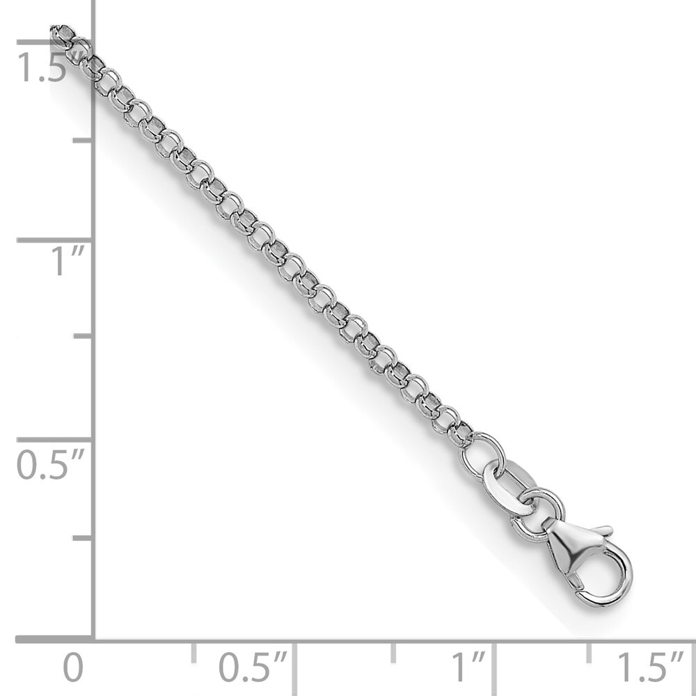 18K White Gold 2.4mm Solid Rolo 30″ Chain Necklace 11.94gram