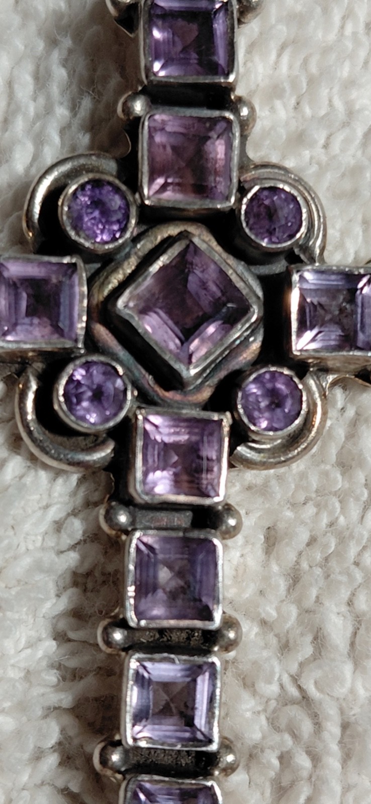 vintage amethyst pendant sterling silver