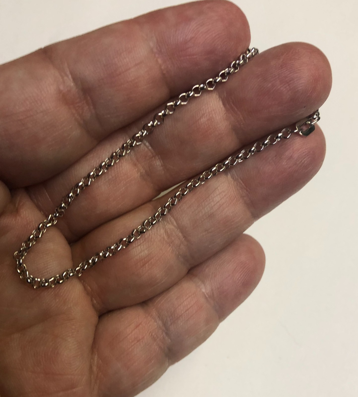 14k White Gold 22″ Round Cable ROLO Link Pendant Chain/Necklace 2.5mm 3.4 Grams