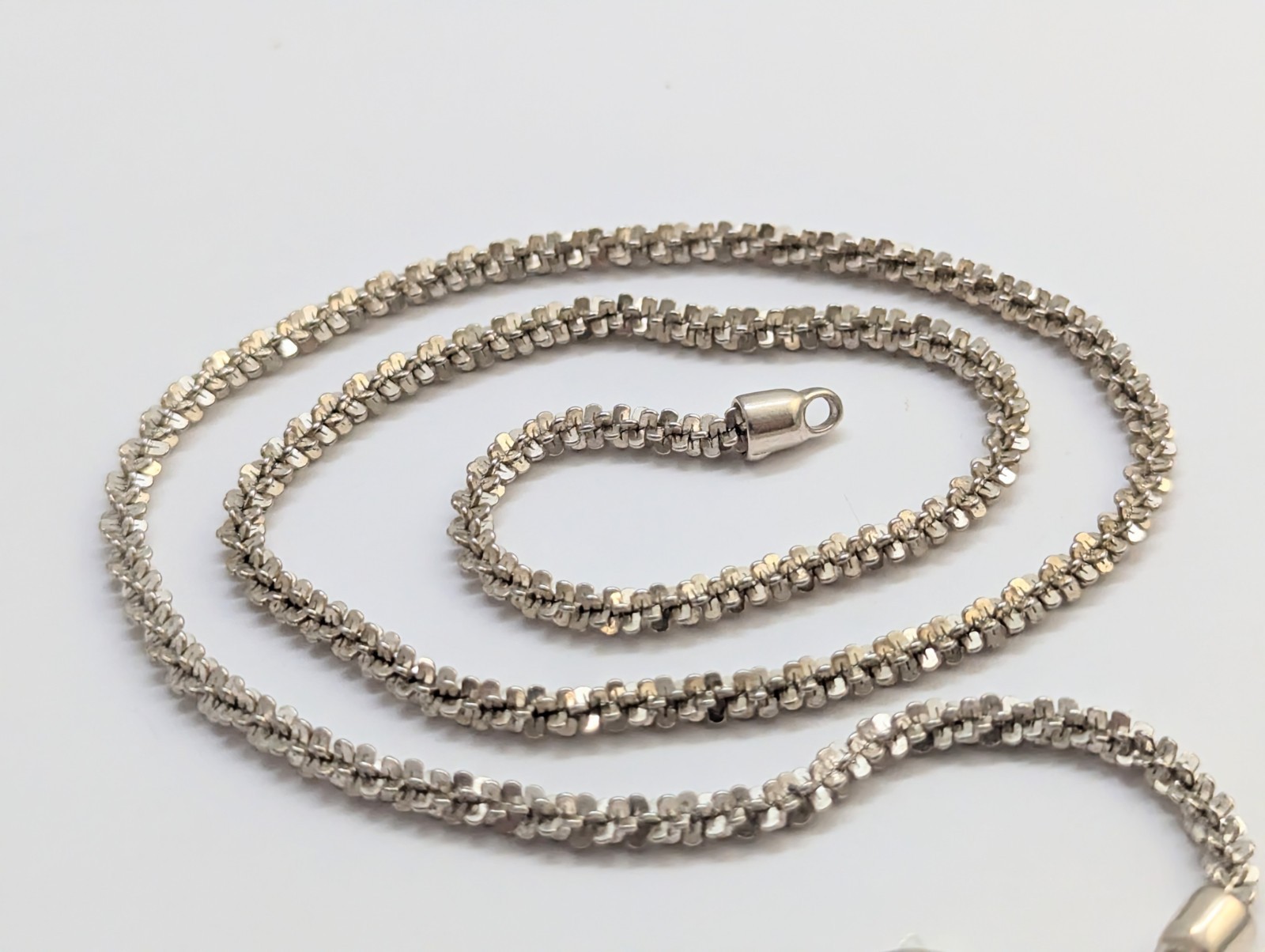 Sterling Silver 18″ 3mm Paddle Bar Margarita Link Chain Necklace