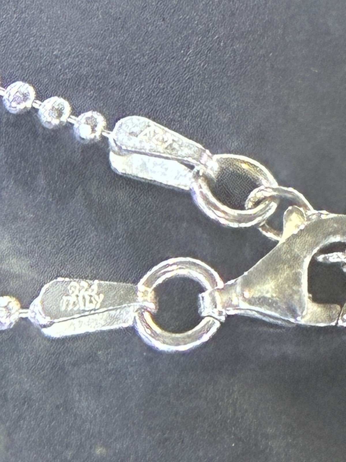 Sterling Silver 925 Heart Love Charm Pendant Ball Chain Lobster Clasp Signed