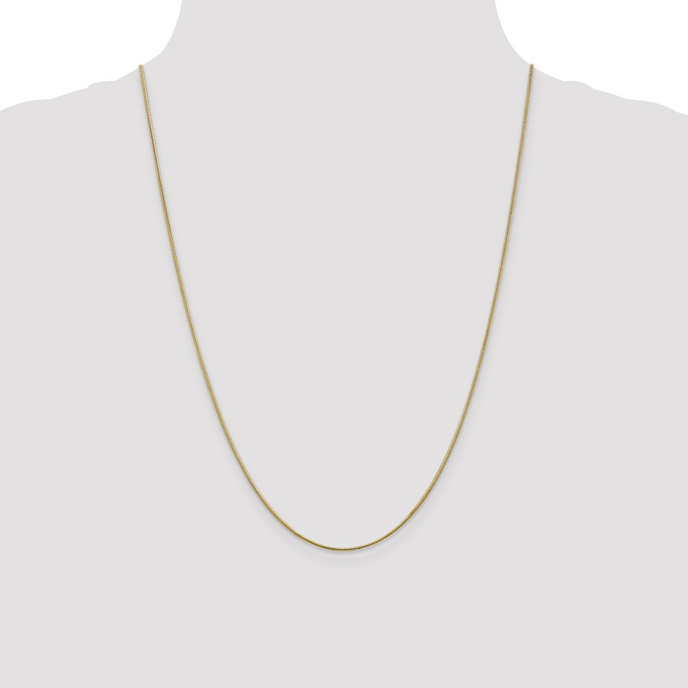 10k Yellow Gold 1.1mm Round Snake Chain Necklace 24″ for Women Men 5.43g