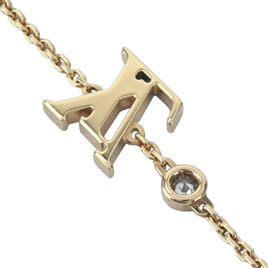 Louis Vuitton Idylle Blossom LV Pendant Necklace K18 Yellow Gold Diamond 40cm