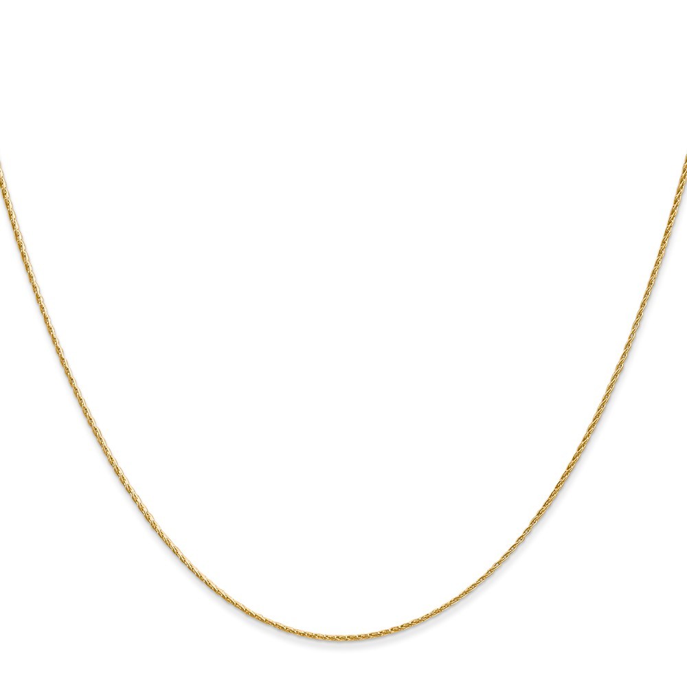 14k Yellow Gold 24 inch .7mm Round Parisian Wheat Chain Necklace