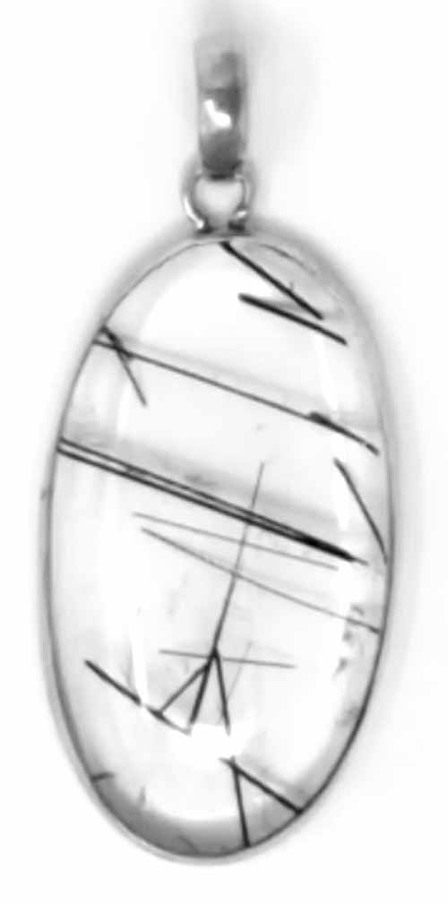 Silver Pendant Gemstone Tourmaline Quartz 13.8g AA Quality Eye Clean 925 Silver