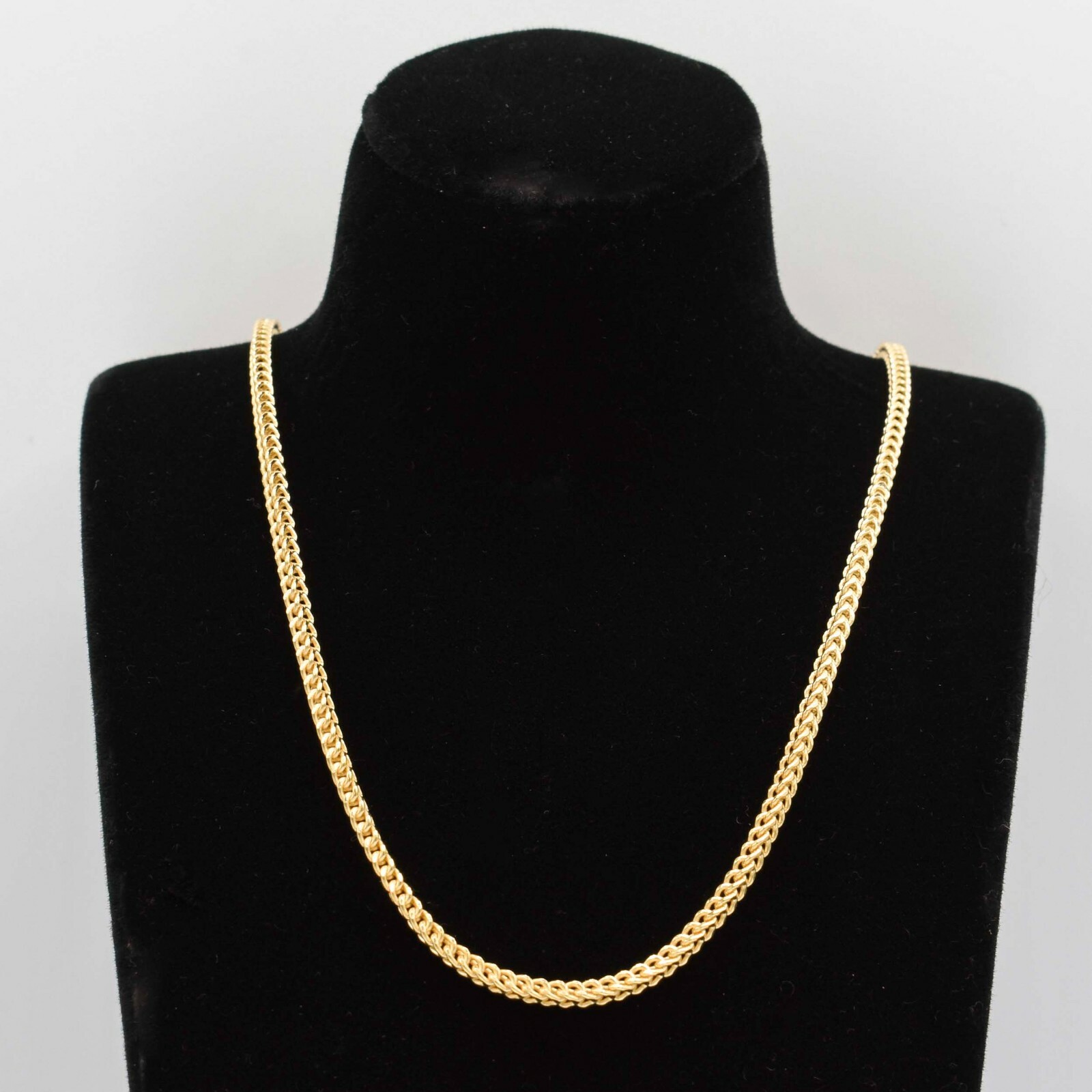 2.2mm Italian Square Franco Link Chain Necklace Real 10K Yellow Gold All Sizes
