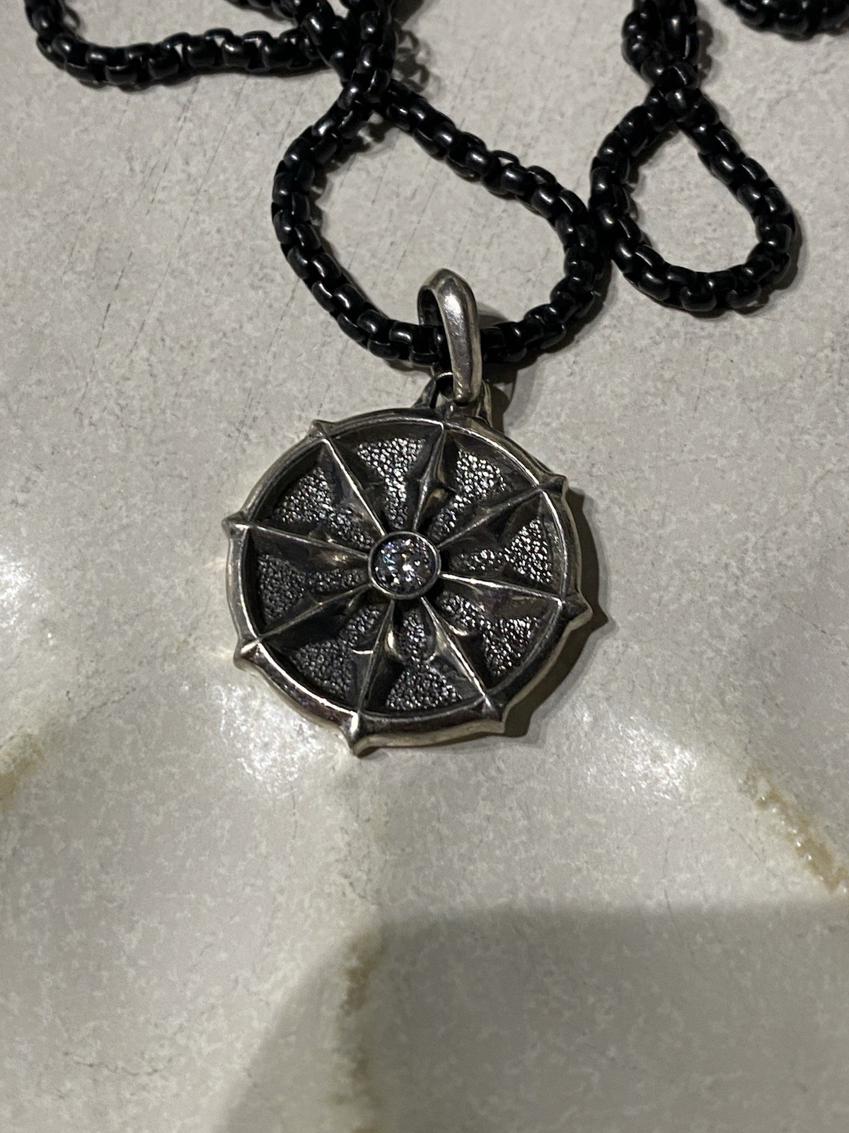 DAVID YURMAN DHARMA WHEEL DIAMOND AMULET PENDANT