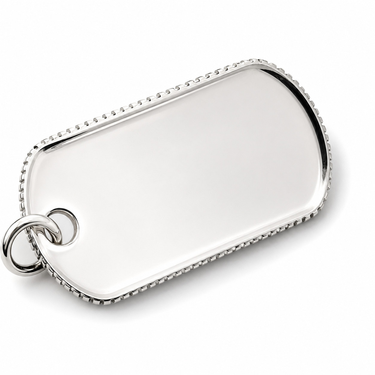 Tiffany & Co Mens Coin Edge ID Dog Tag Pendant in 925 Sterling Silver
