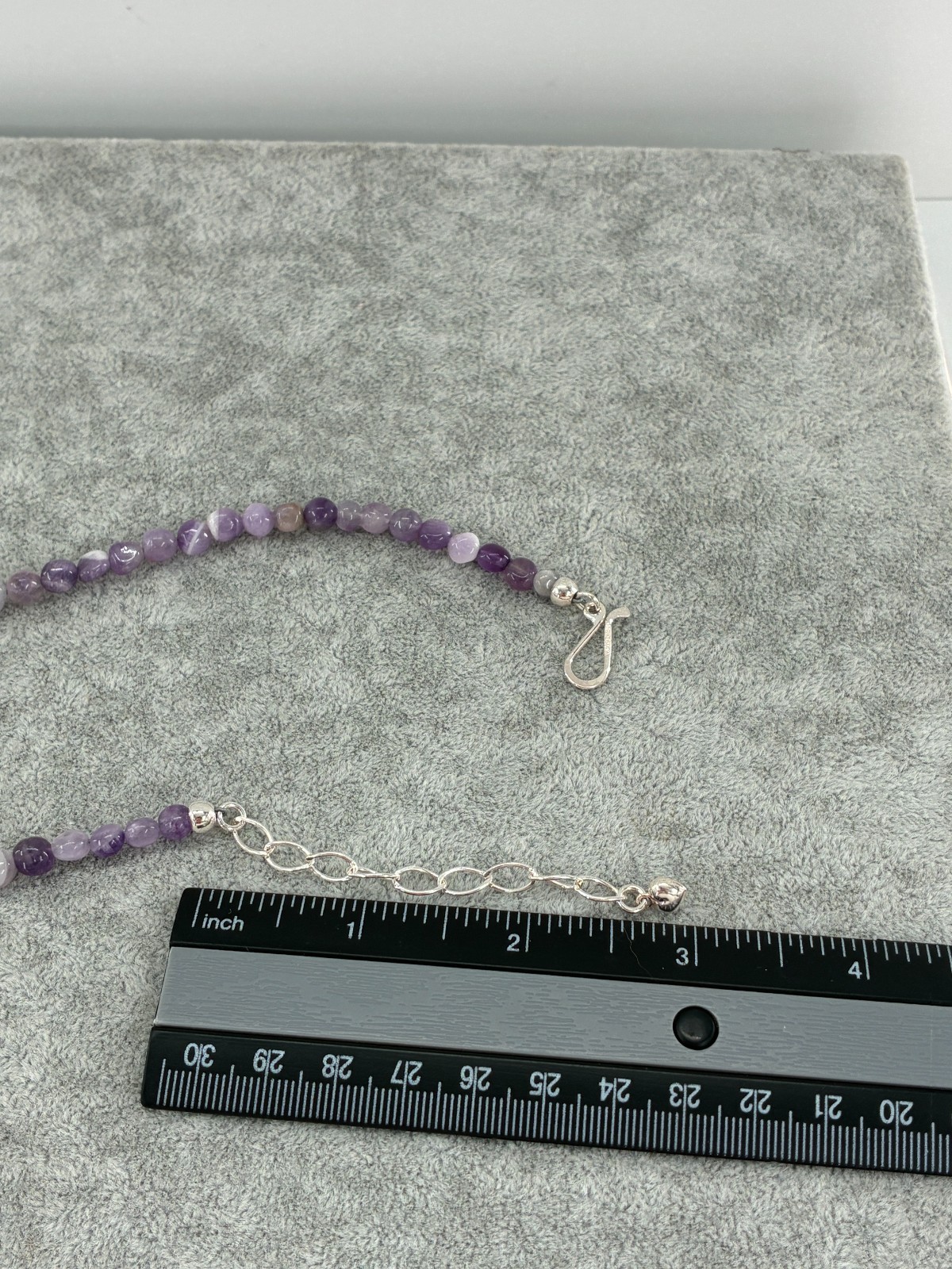 Jay King DTR Cape Amethyst Beaded Station Necklace Sterling Silver HSN Purple