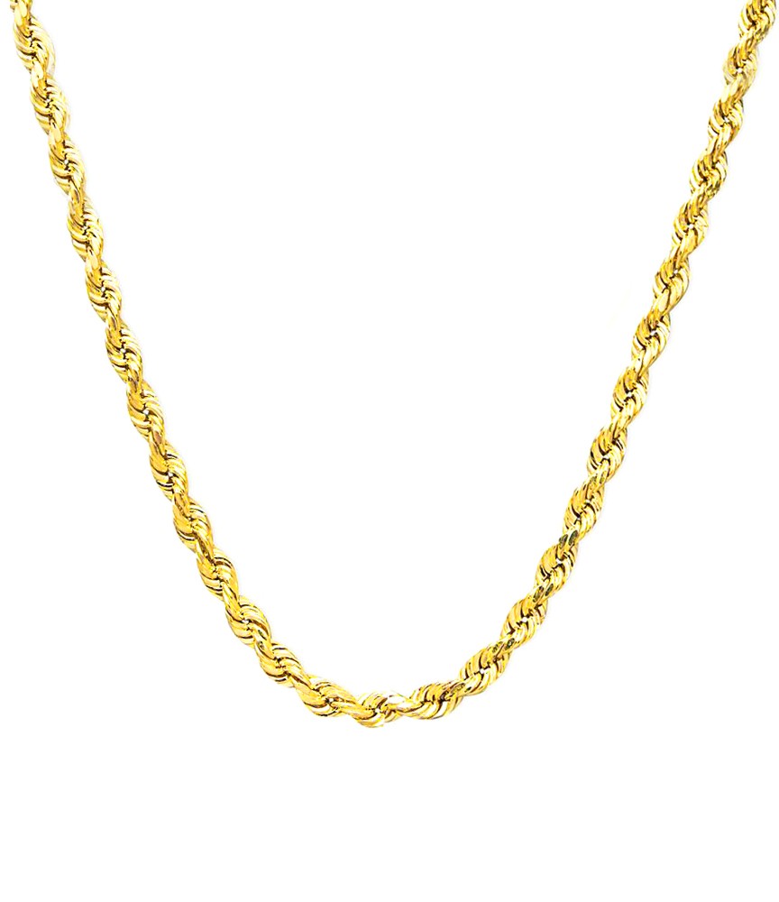 4MM Solid 925 Sterling Silver Gold DIAMOND CUT ROPE CHAIN Necklace Italy