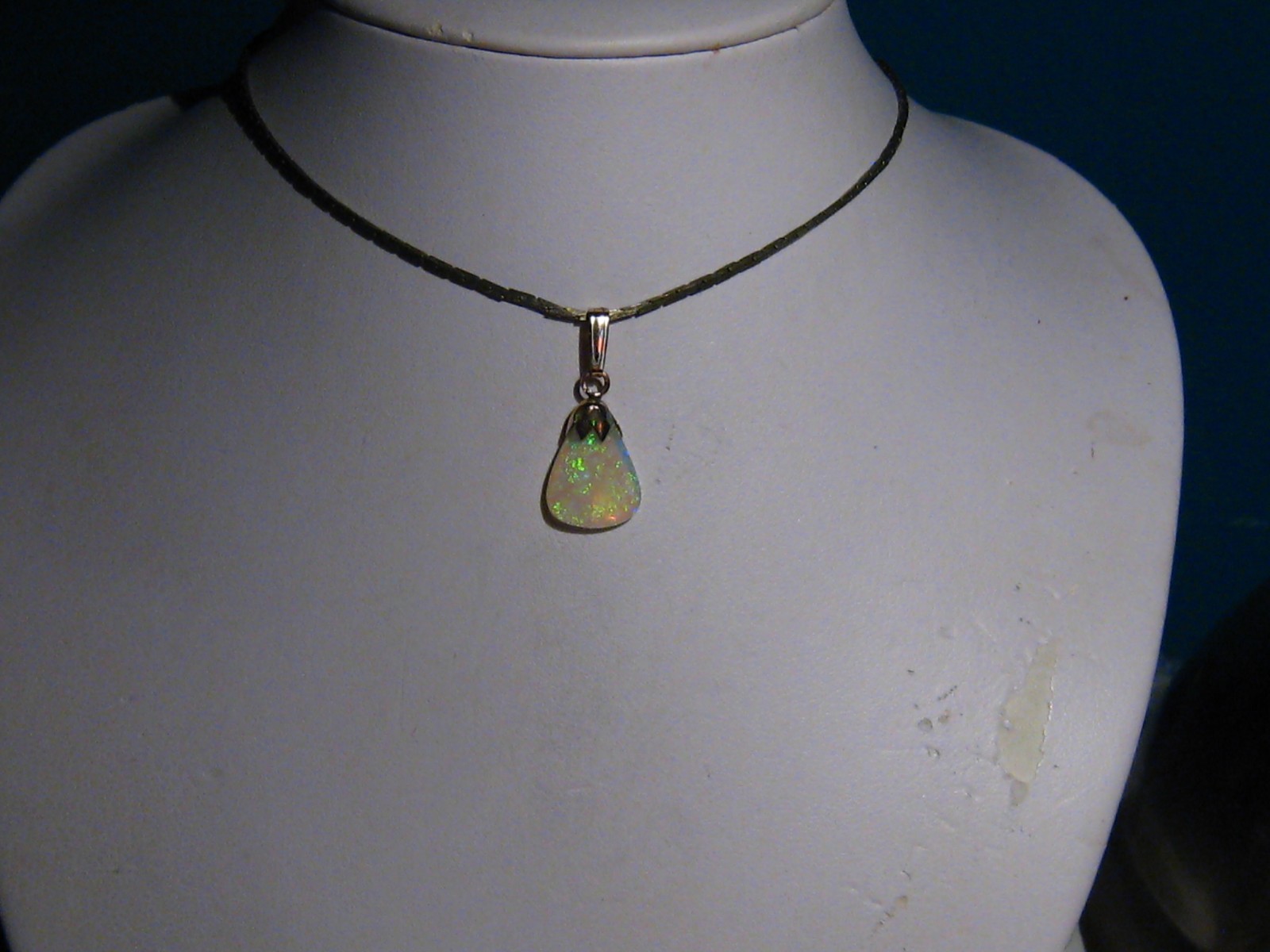 2.5 ct. Neon Green Opal Pendant , Solid 14k Yellow Gold