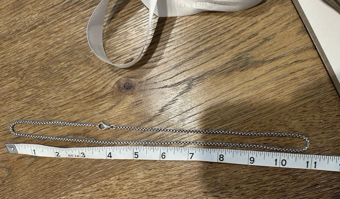 David Yurman 925 Sterling Silver 2.7mm Box Chain Necklace 22″