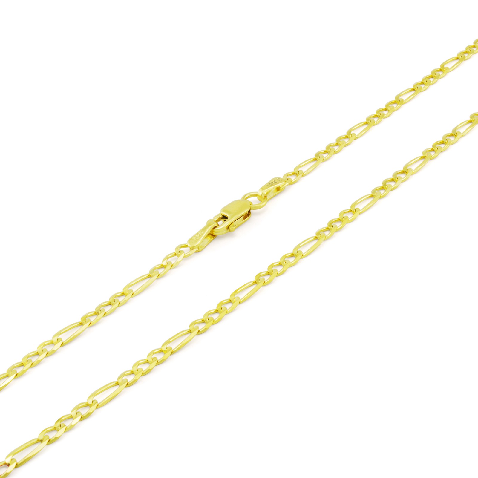 14K Yellow Gold 2mm-7.5mm Figaro Link Chain Necklace Bracelet Men Women 7″- 30″