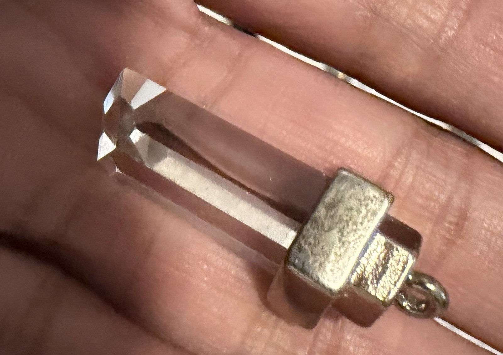 Natural Crystal Point Silver Pendant Jewelry Native Southwestern Navajo