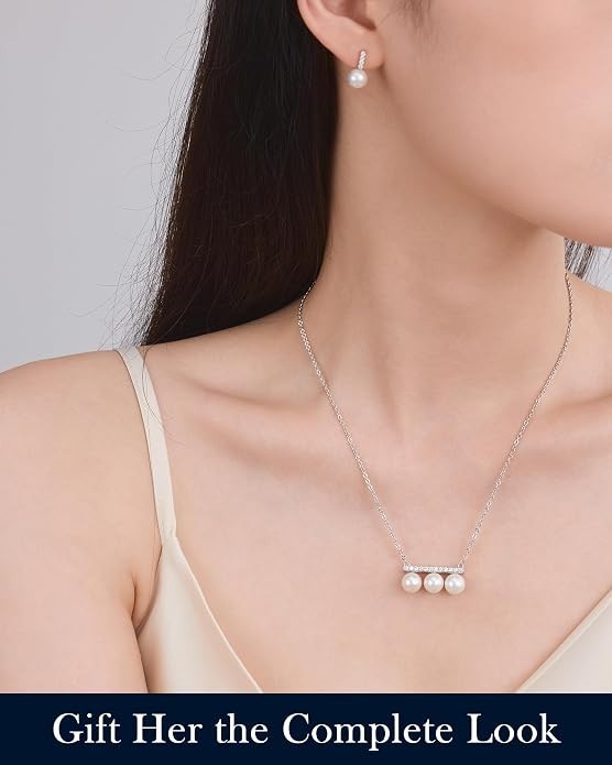 6-7mm AAAA+ Real Freshwater Pearl Necklace for Women, 18K Gold Plated 925 Sterli
