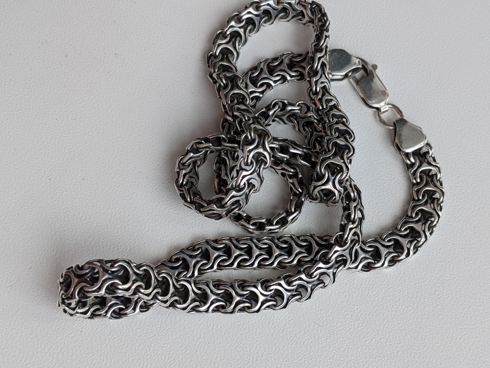 Solid 925 Sterling Silver Chain Necklace 65cm 25.6″ Heavy Mens 49.39g Jewelry
