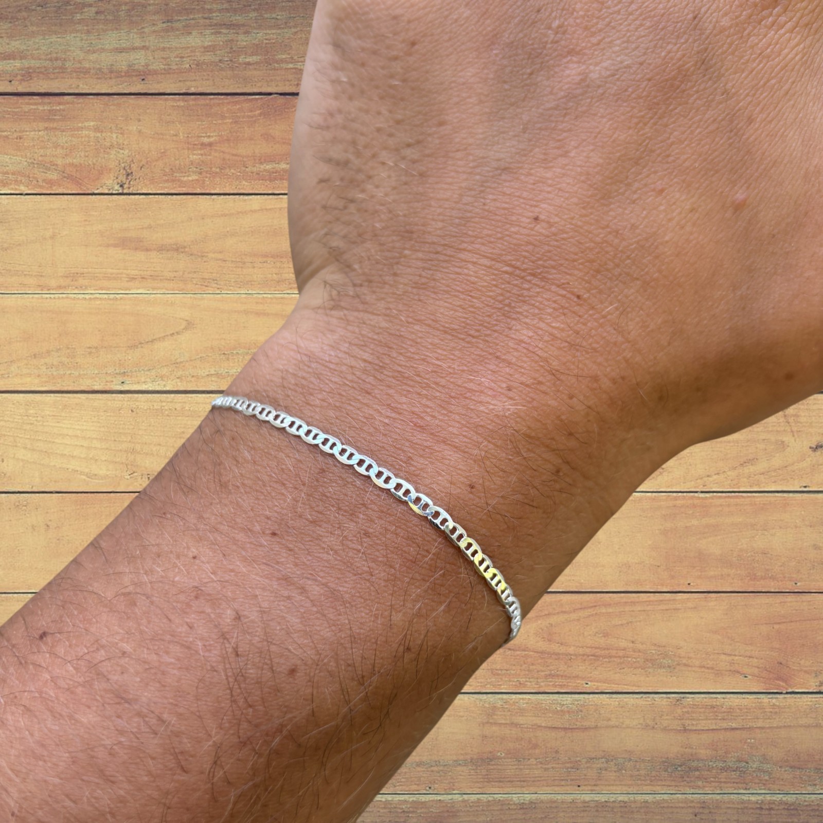 2.5mm Mariner Bracelet – Real Solid 925 Sterling Silver Or 14k Gold Vermeil