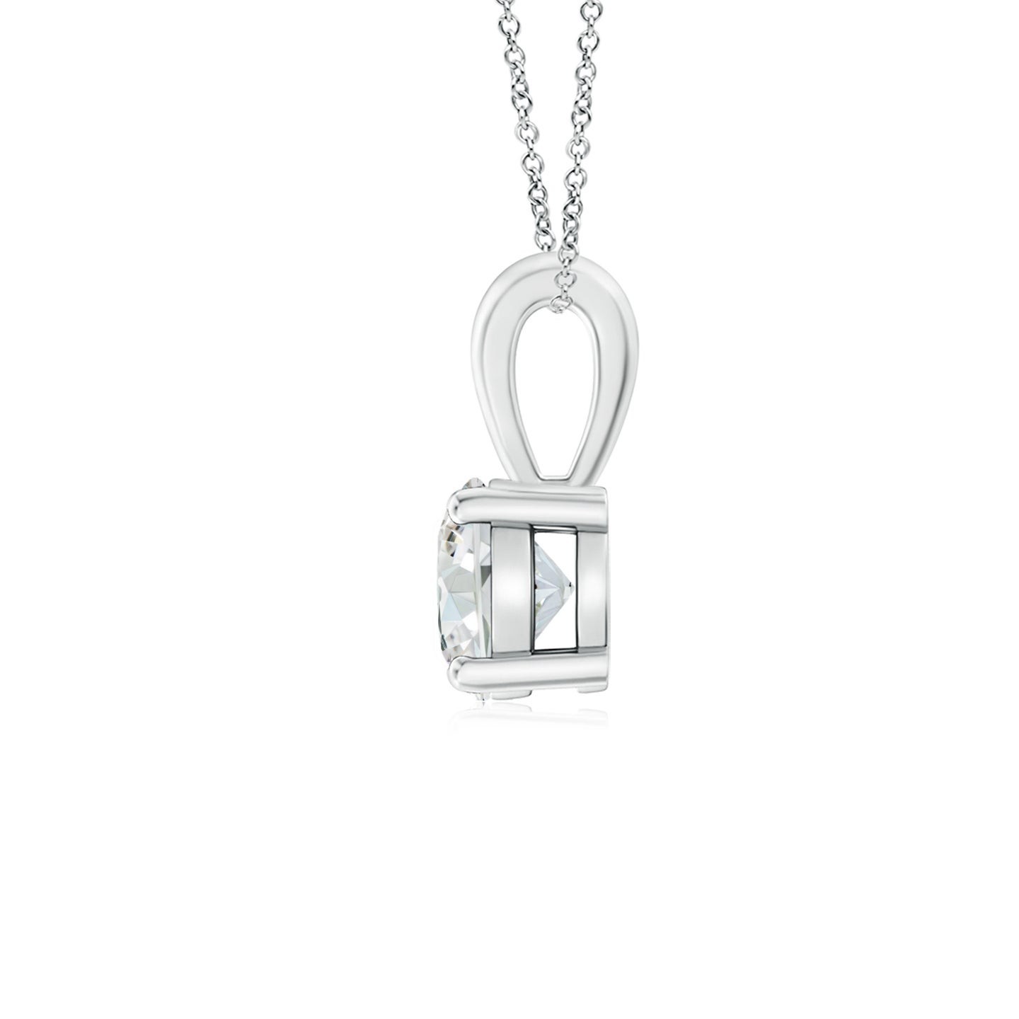 1.00 Ct Round Cut Lab Grown Diamond Pendant Necklace 925 Sterling Silver E-F VS1
