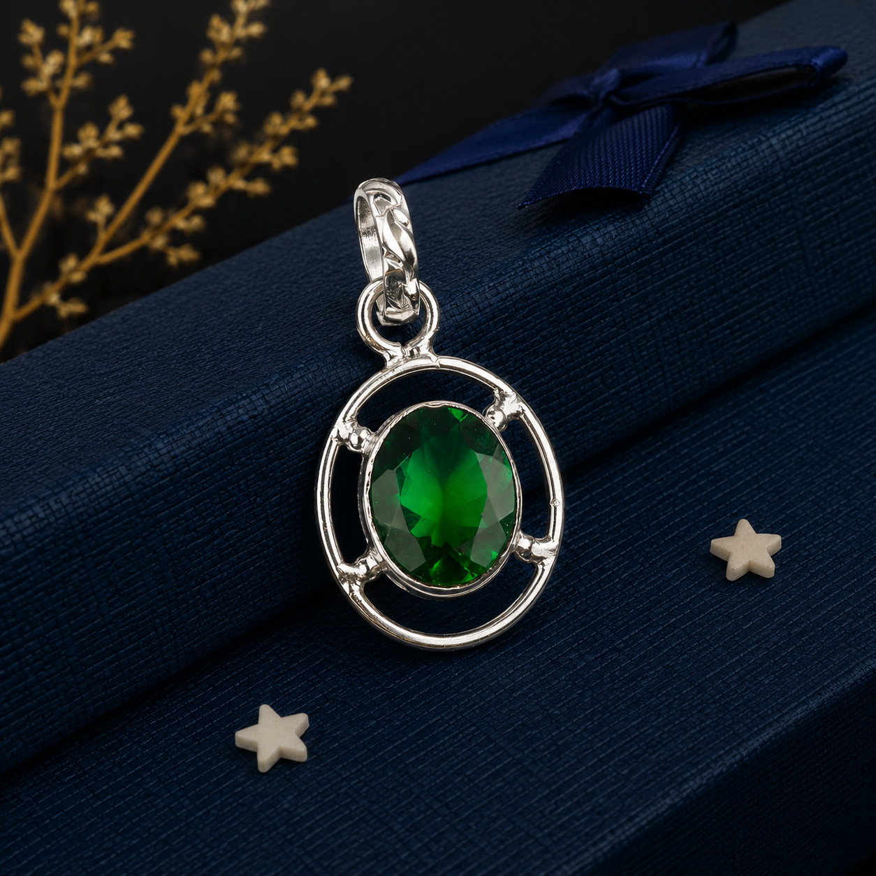 Chrome Diopside 925 Sterling Silver Pretty Pendent 1.30″ Gift For Engagement