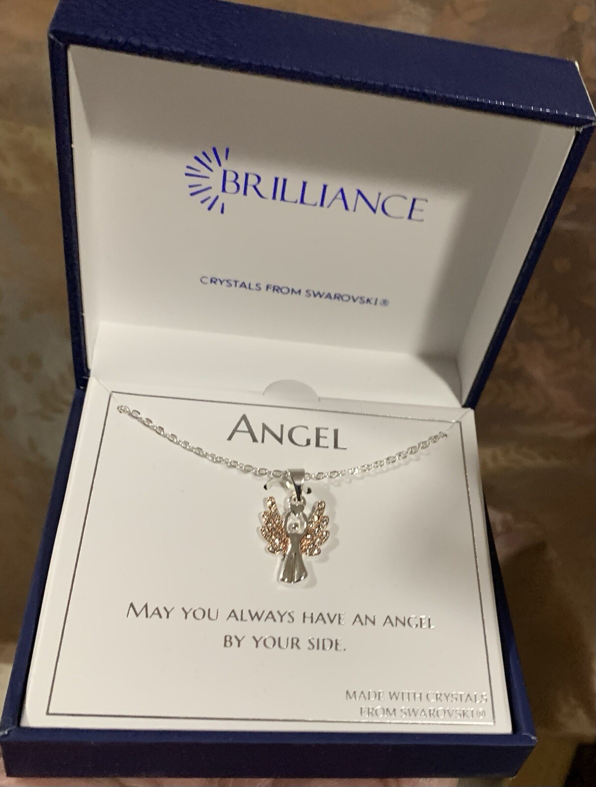 Brilliance 💥 Swarovski Genuine Crystal ❤️ Angel necklace 18 inch NEW With Box