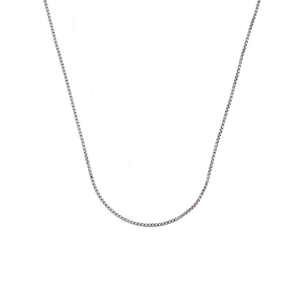 Solid 925 Sterling Silver 1mm Italian Box Chain Necklace 16″-30″ For Men & Women