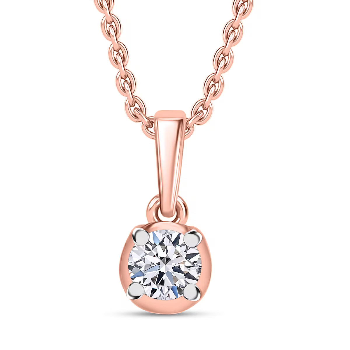 Luxuriant Lab Grown Diamond I2 0.20 ctw Pendant Necklace 20 Inches in 18K