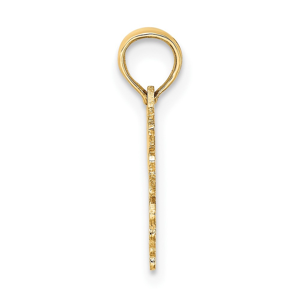 10K Yellow Gold 100% TAURUS Zodiac Shape Fancy Charm Pendant L-15.65mm, W-14.8mm