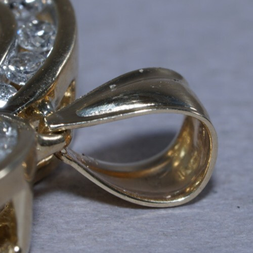 14K Yellow Gold 1/2ctw *HEART* Natural Diamond Pendant, 3.4grams