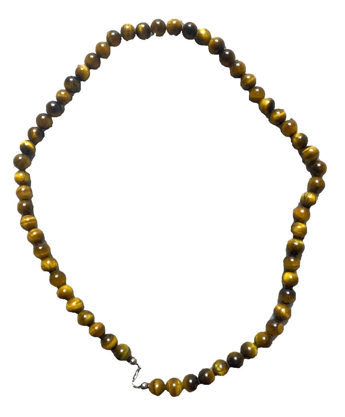 Tiger’s Eye Gemstone Necklace Natural Stone Strand 242.1 ct