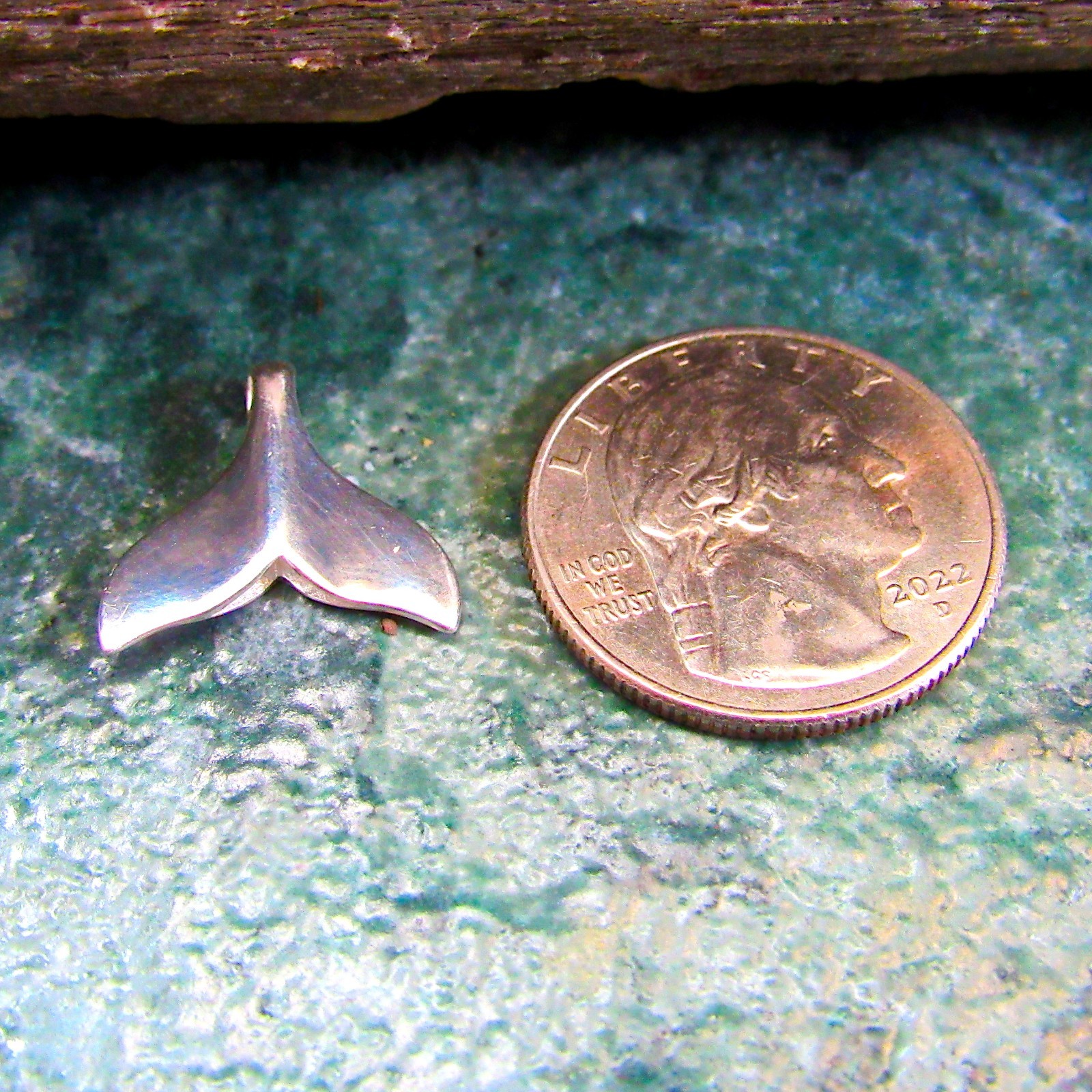 Small Solid 925 Sterling Silver Whale Tail Slide Pendant – Ocean Lover’s Jewelry