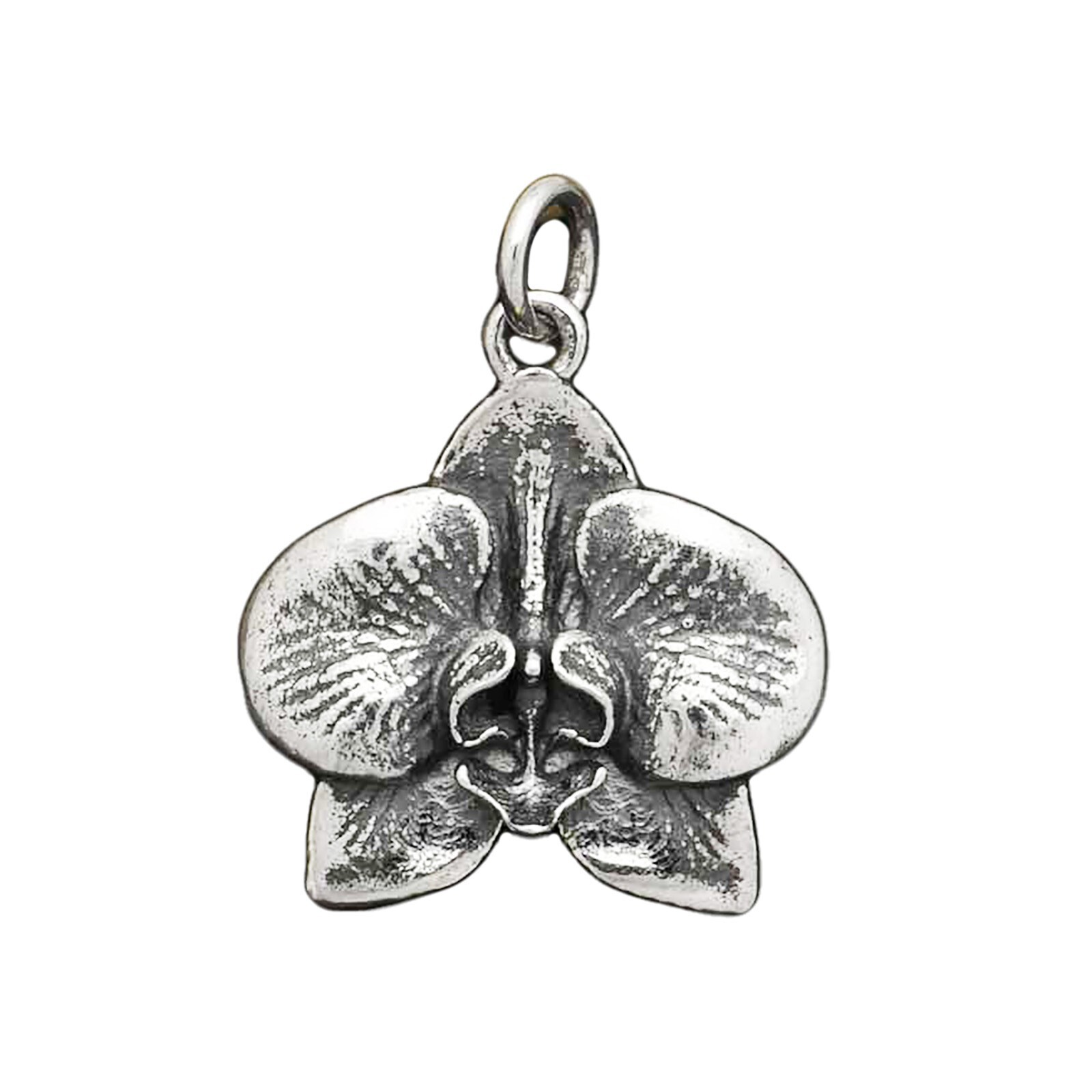 Orchid Flower Bloom Blossom 925 Solid Sterling Silver Charm Pendant