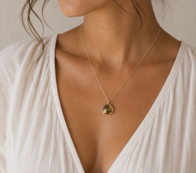 Pippa Small 18ct Yellow Gold Citrine Pendant
