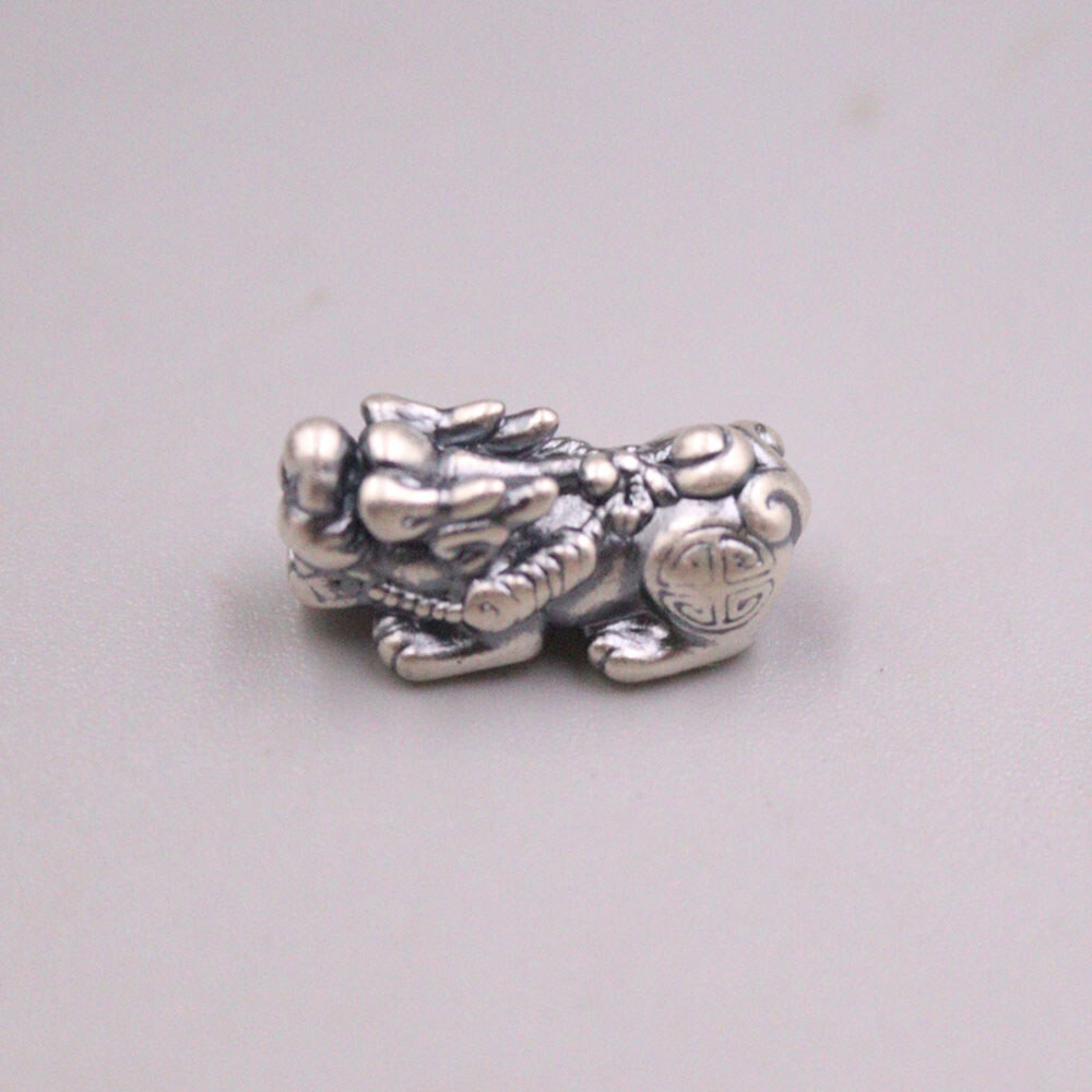 Pure 999 Fine Silver Pendant Women Man Dragon Bow-knot Pixiu Accessory 17*9mm/1g