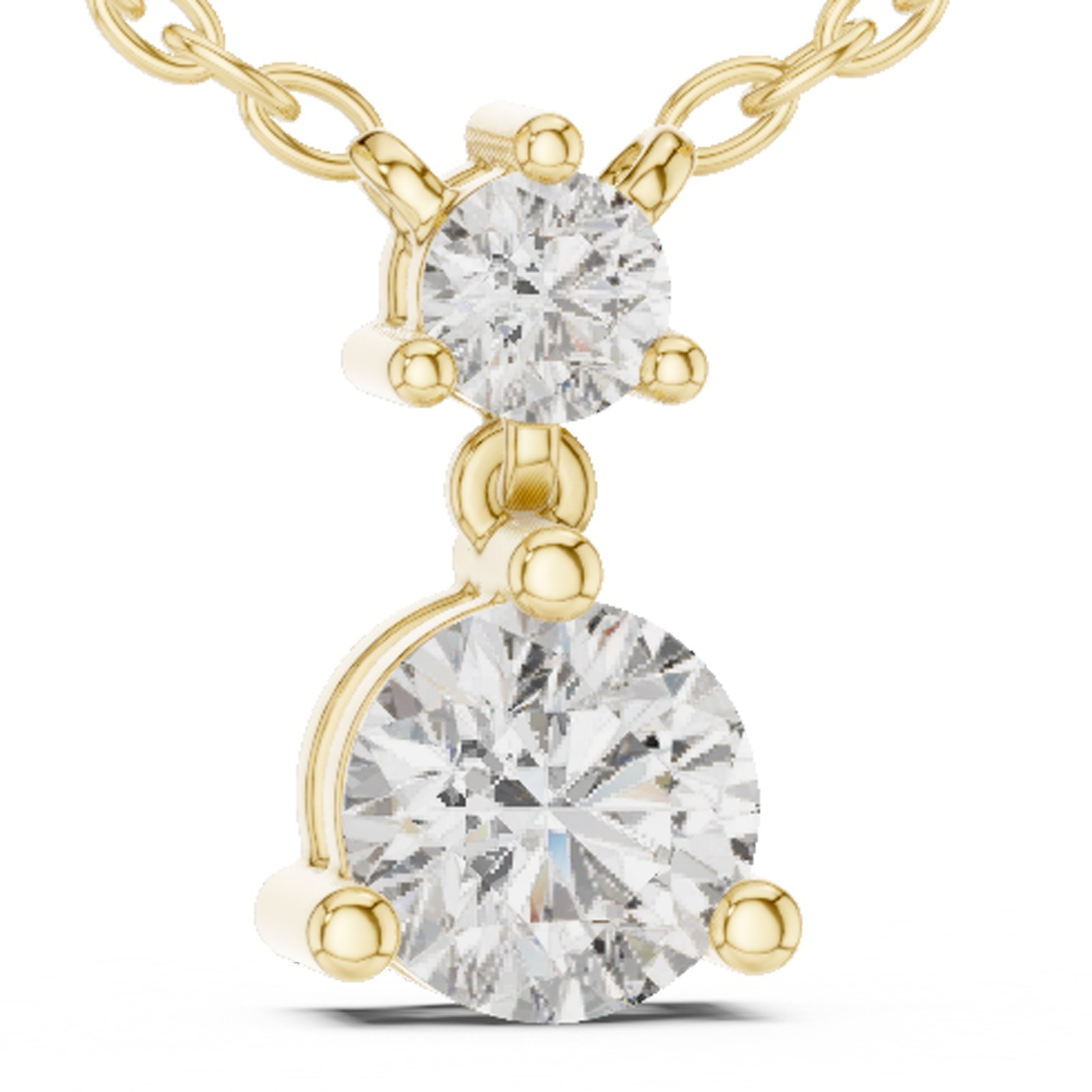 Round Certified Lab Grown Diamond Elegant Cocktail Party Pendant 14K Gold Over