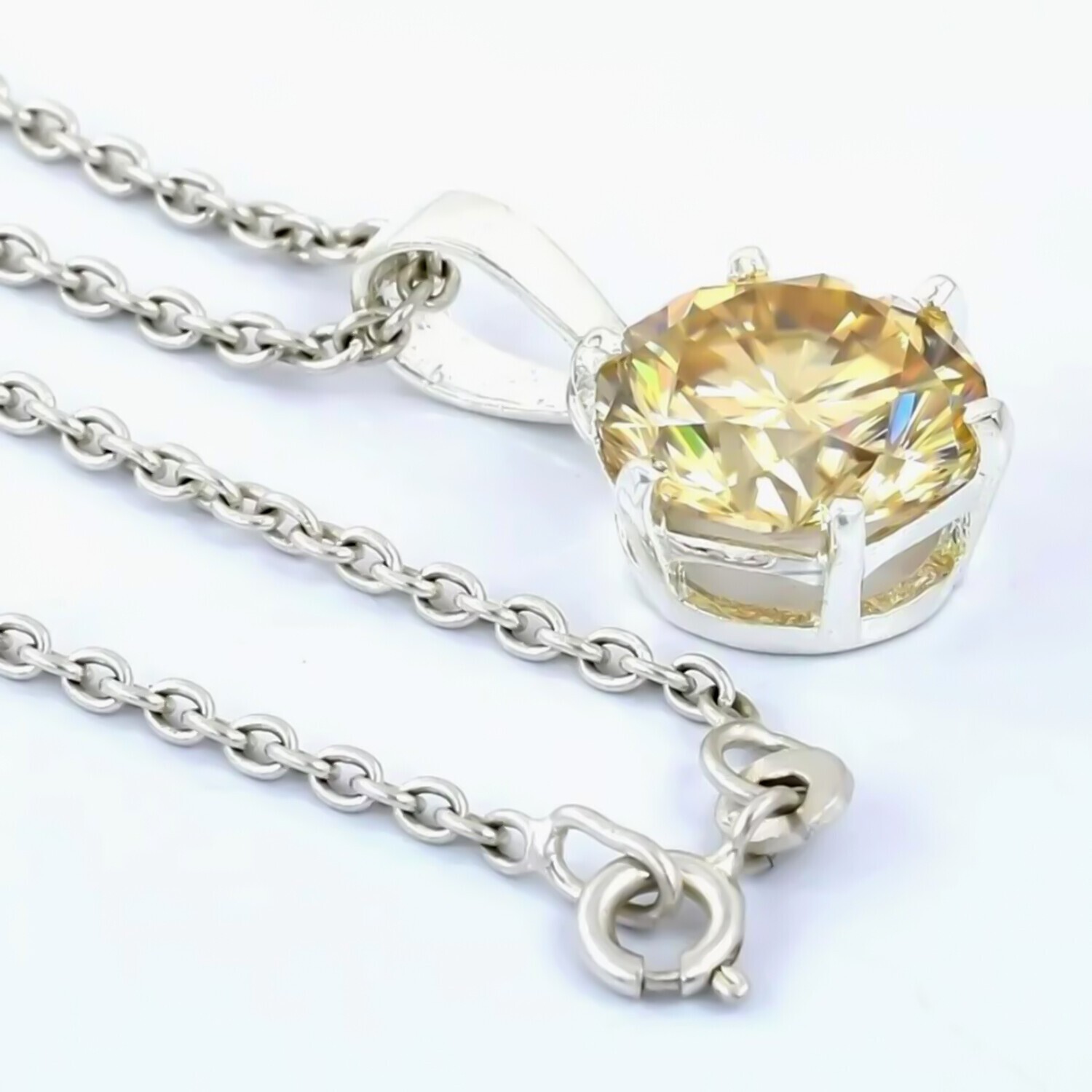 5.20 Ct Champagne Diamond Pendant in 925 Sterling Silver Christmas Surprise