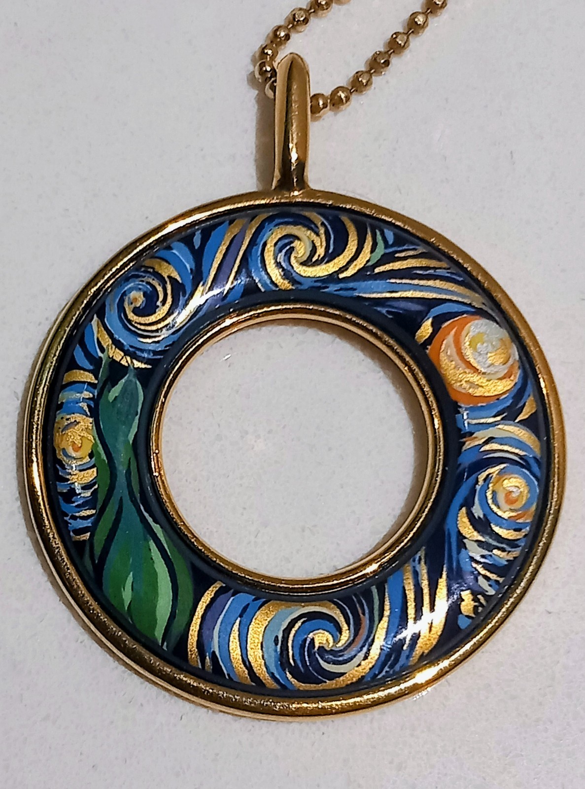 Frey Wille Vincent van Gogh Helena Pendant + 16inch Frey Wille Chain Gold Plated