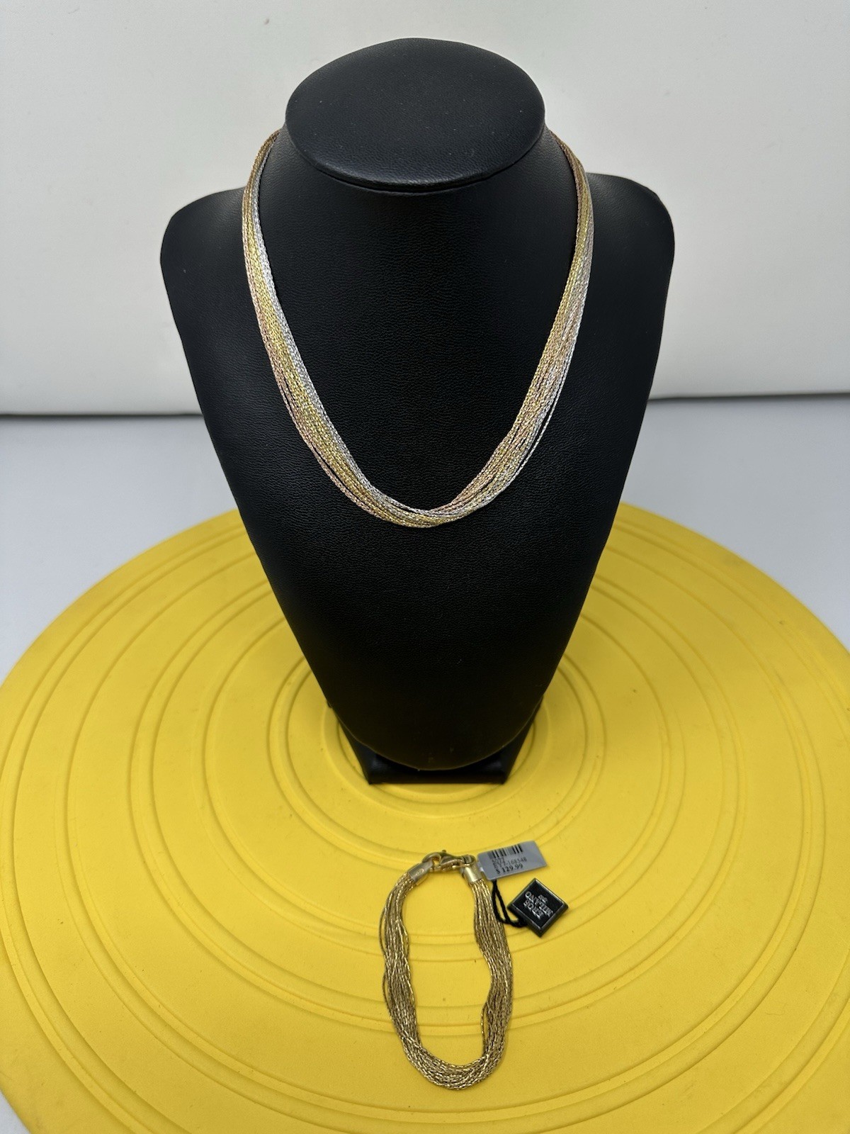 Sterling Silver Eros Milano 20 Stranded Choker Necklace Bracelet Set 42g 15” 6”